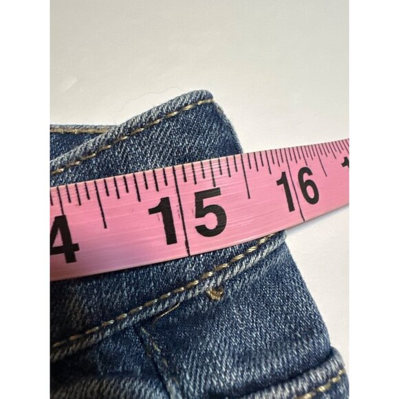 Coastal Retro Style Vintage America Blues Denim Shorts Size 2 Embroidered Flower - Picture 8 of 9